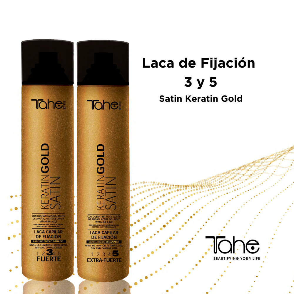 LACA DE FIJACIÓN SATIN KERATIN GOLD TAHE
