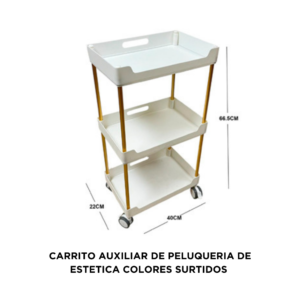 CARRITO AUXILIAR DE PELUQUERIA DE ESTETICA COLORES SURTIDOS