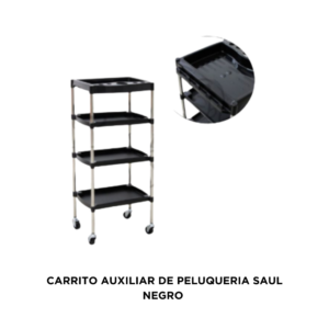 CARRITO AUXILIAR DE PELUQUERIA MATEO NEGRO SF