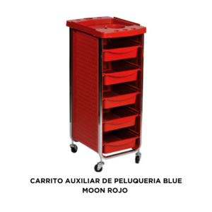 CARRITO AUXILIAR DE PELUQUERIA BLUE MOON ROJO