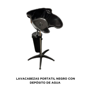 LAVACABEZAS PORTATIL NEGRO CON DEPÓSITO DE AGUA