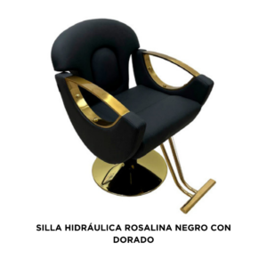 SILLA HIDRÁULICA ROSALINA NEGRO CON DORADO