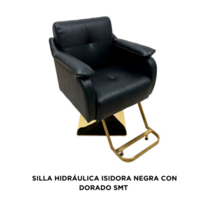 SILLA HIDRÁULICA ISIDORA NEGRA CON DORADO SMT